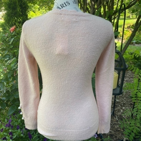 Rachel Parcell Lightweight Blush Sweater with pearl accents - Picture 10 of 12